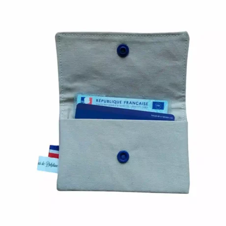 Porte carte ouvert beige.