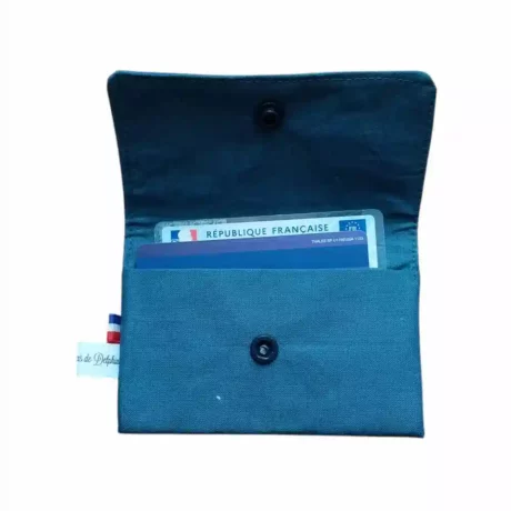 Porte carte ouvert bleu foncé