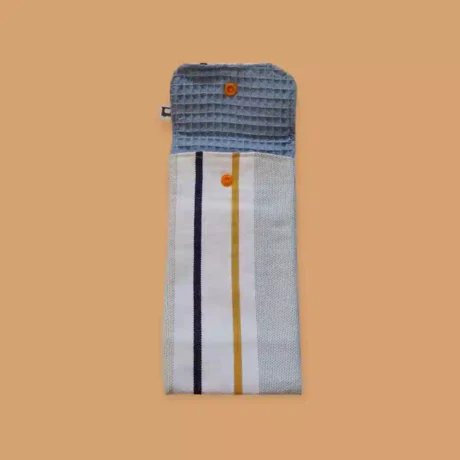Etui brosse à dents raye bleu ouvert intérieur bleu
