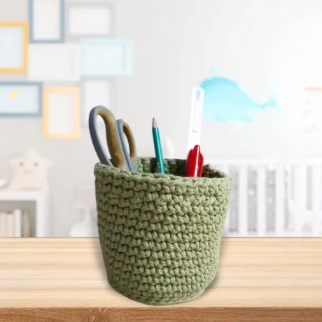 Panière crochet remplie.