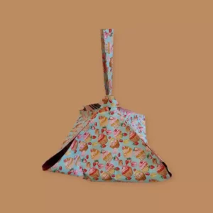 Porte tarte fermé . Tissu cupcake