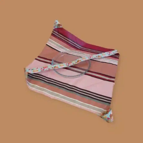 Porte tarte ouvert rayé rose