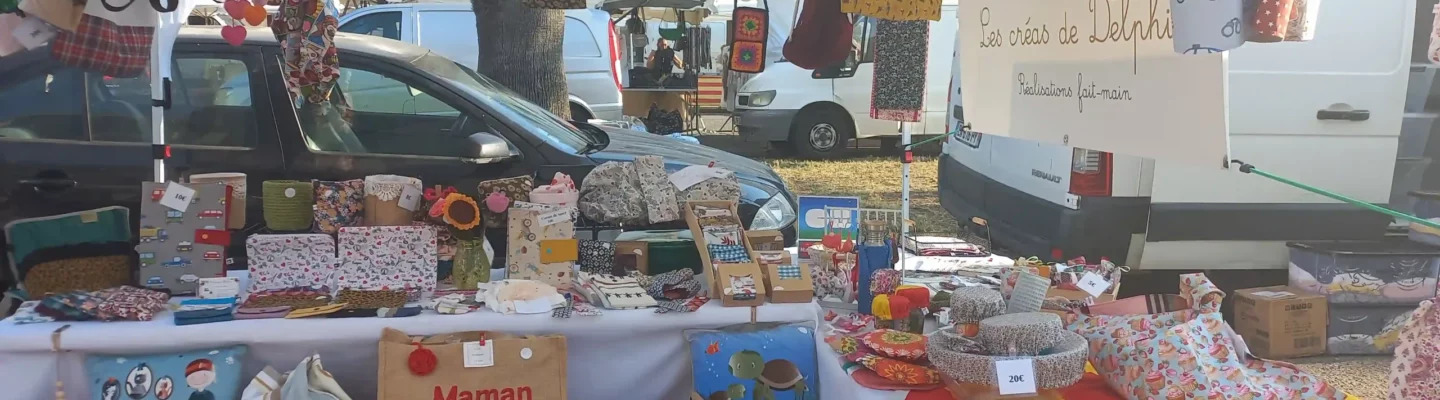 Stand du marché avec mes différentes créations